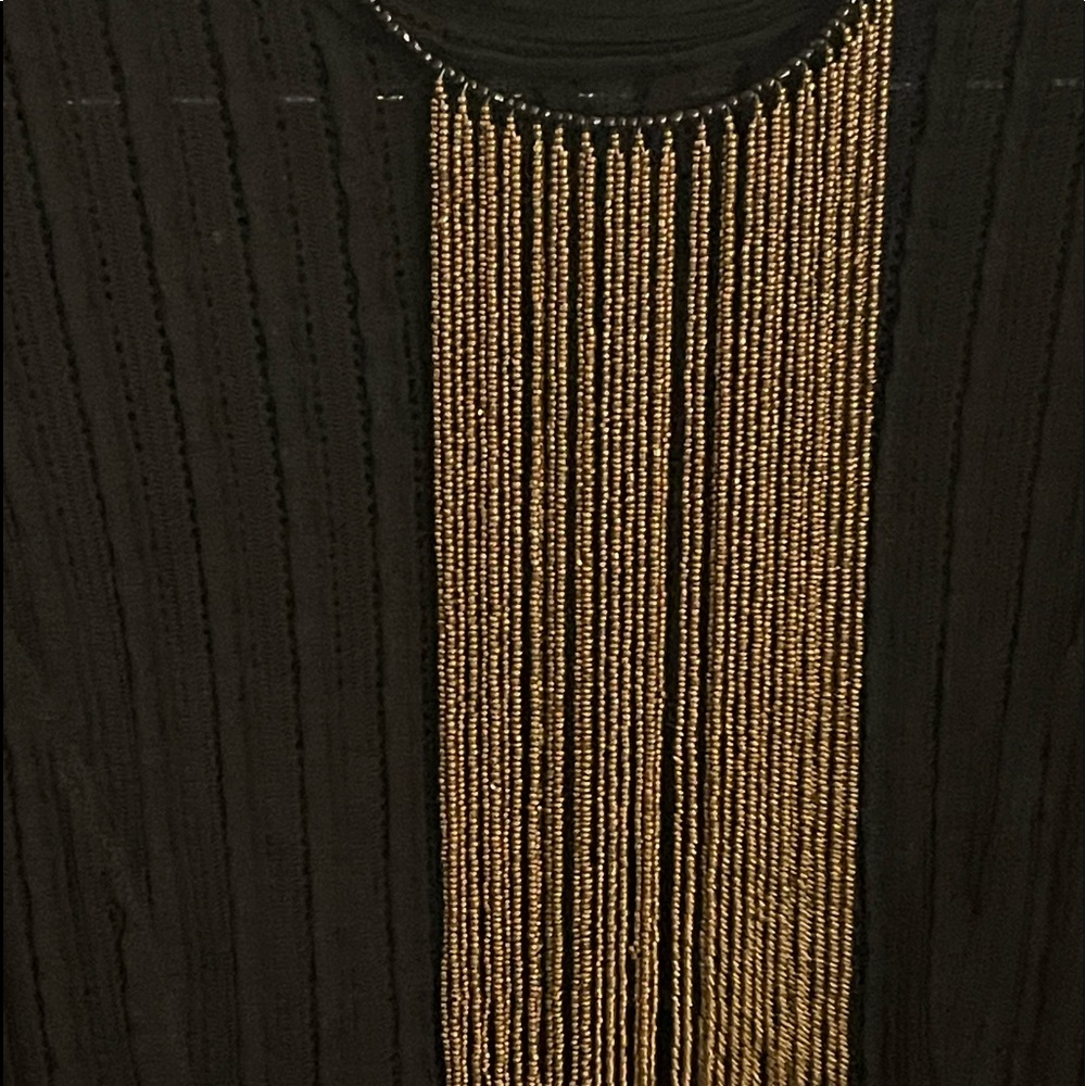 Black choker and gold elongated beading necklace (House of Malawi)